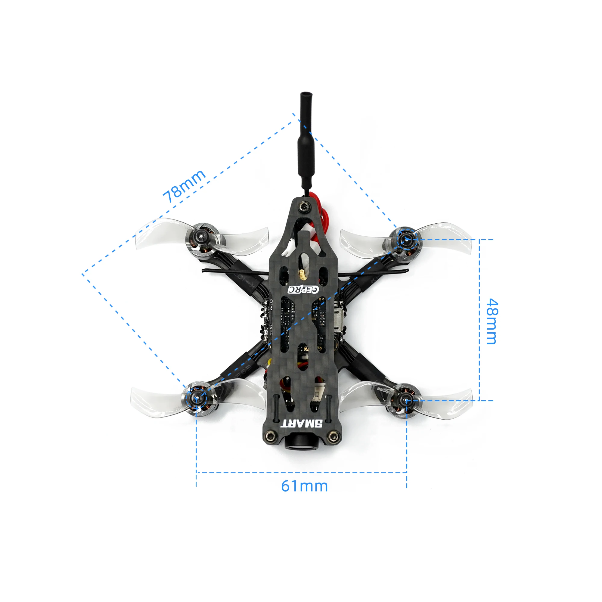 

GEPRC SMART16 стабильный F411 BLHELIS 12A 5,8G 200mW Caddx Ant GR0803 11000KV 1-2S 78mm 1,6 inch FPV крошечный беспилотник для фристайла