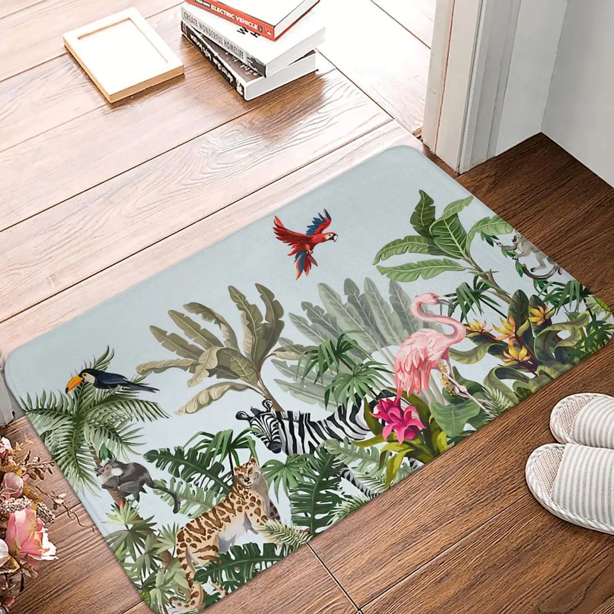 

Коврик для ванной комнаты с изображением тигра, животных, влюбленных, Придверный коврик в джунглях, кухонный ковер, ковер для входной двери, ...