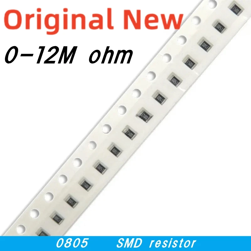 100 шт. 1% SMD резистор 0R ~ 10M 1/8W 0 0805 1 10 150 Ом 1K 220 K 330 10K 2 1R 10R 100R 150R 220R 330R 1M