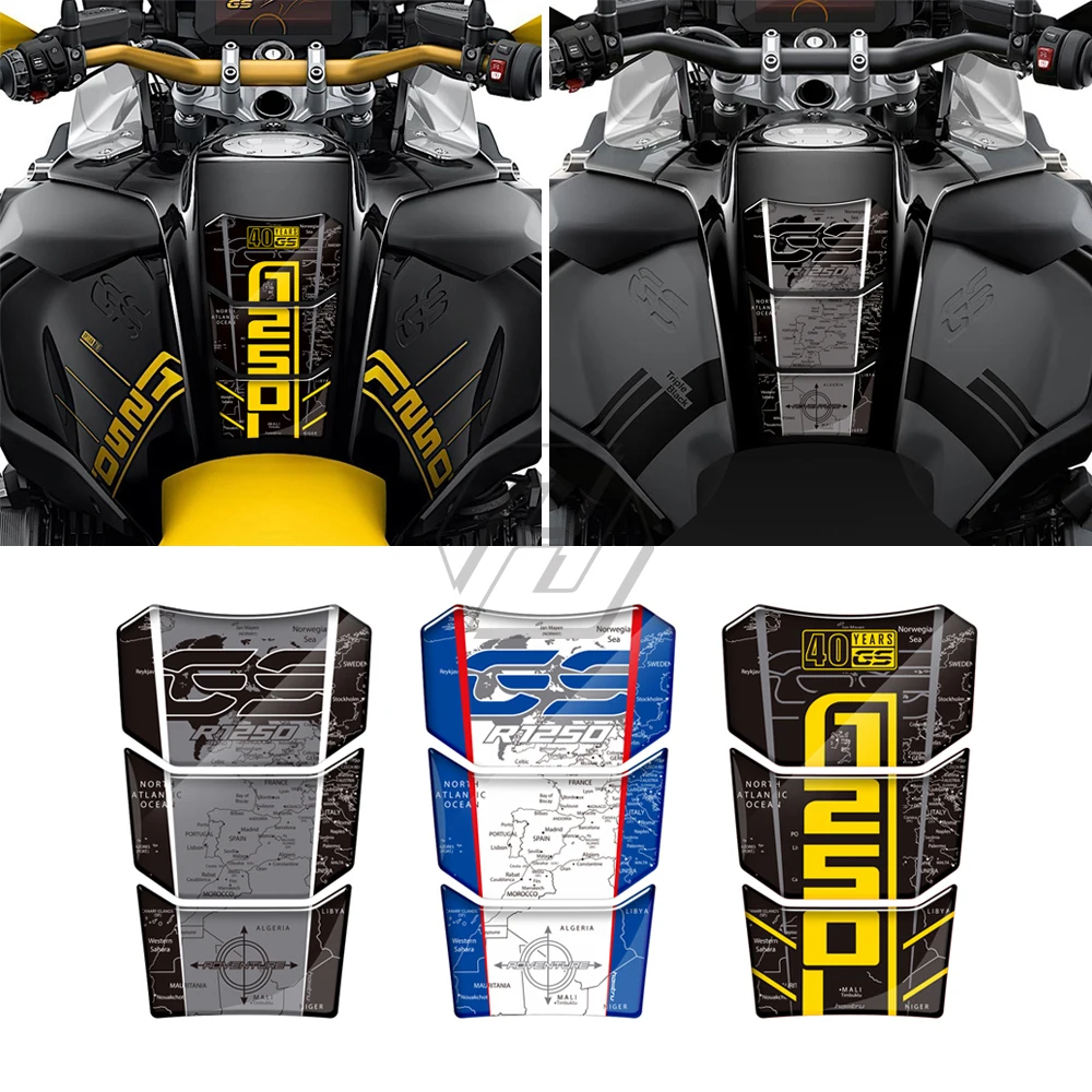3D резиновая наклейка на бак мотоцикла для BMW Motorrad R1250GS Adventure 2019-2022 40 лет GS / R1200GS LC