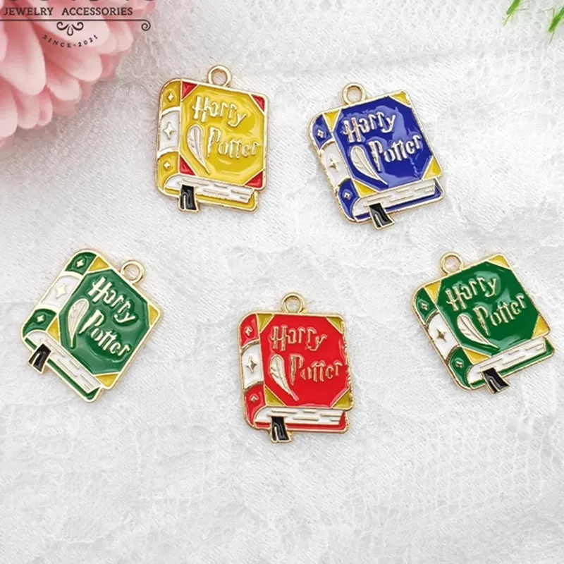 

10 шт., классические эмалированные подвески в виде книги из сплава