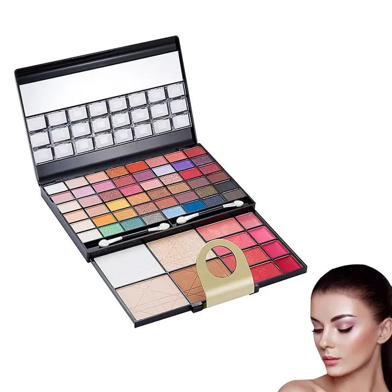 Women Makeup Full Kit Colorful High Pigmented Eyeshadow & Blush Makeup Palette 60 Colors All In One Harmony Makeup Kit Ultimate