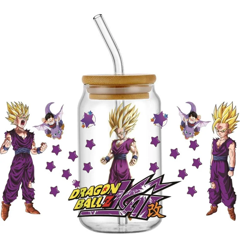 Фото Наклейка для стаканов с рисунком Dragon Ball, 16 унций, УФ-печать, водонепроницаемая, для самостоятельного нанесения, для стеклянных стаканов Libbey, декор для дома №5