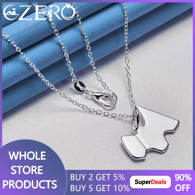 

ALIZERO 925 Sterling Silver 40-75cm Chain Cute Dog Pendant Necklace For Women Man Wedding Party Fashion Jewelry Christmas Gifts