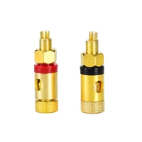 2pcs terminal binding posts pure copper gold plated amplifier speaker binding post connector high current binding post red black