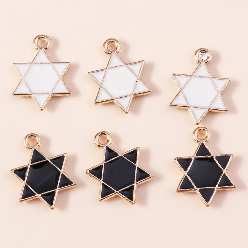

10pcs 13x16mm Cute Alloy Enamel Star Charms for Jewelry Making DIY Handmade Earrings Pendants Necklaces Crafts Supplies
