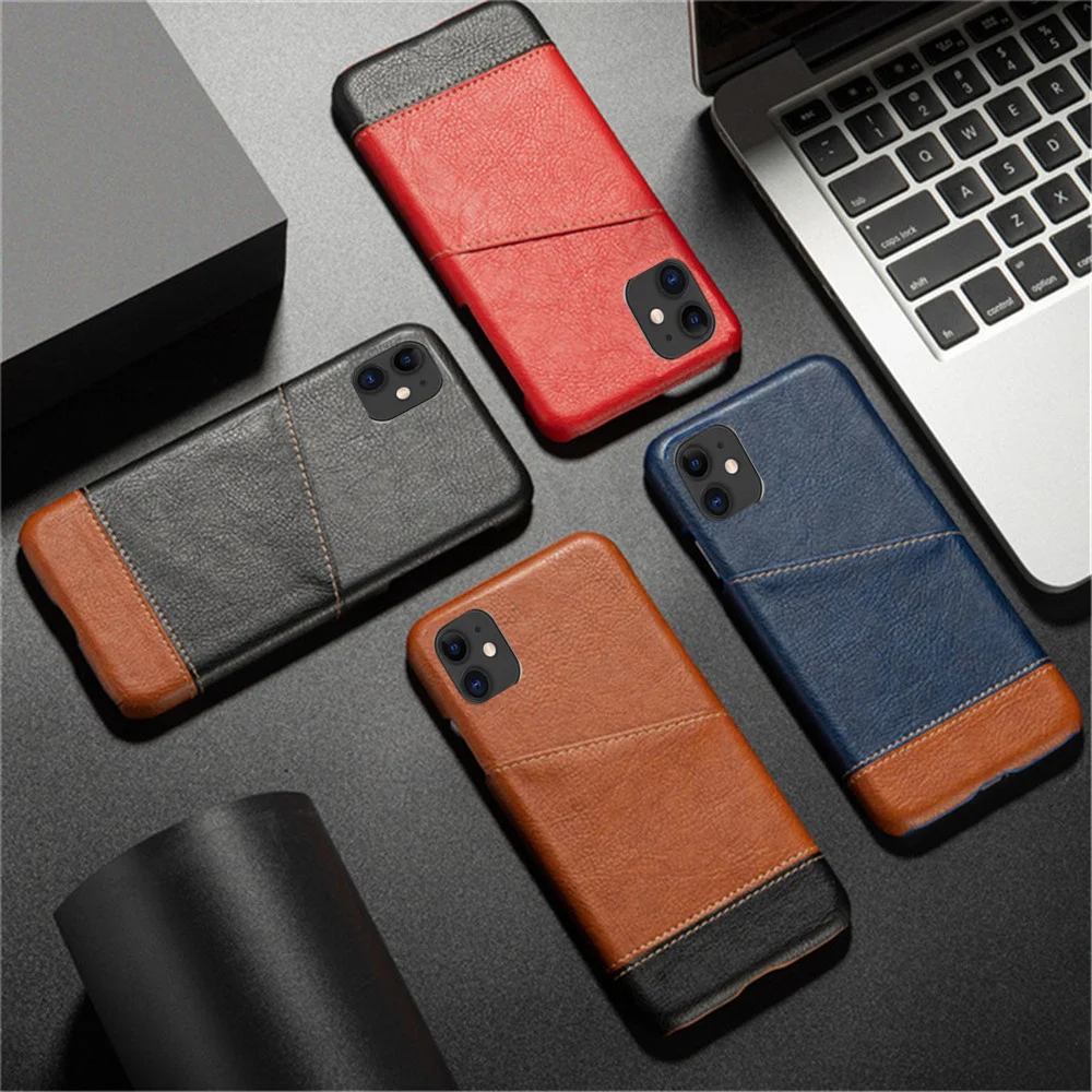 

Luxury Case For iPhone 11 12 13 Pro SE 2 Case Mixed Splice PU Leather Case Cover Credit Card Cover For iPhone X XR XS Max 7 8 6s