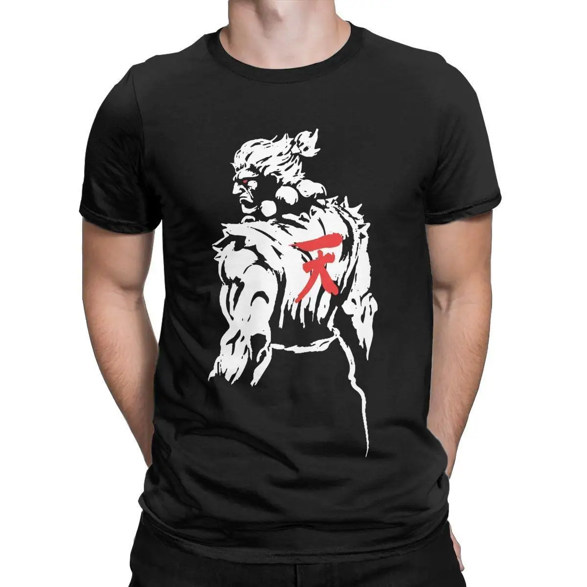 Men's Gouki Mortal Kombat Game T Shirt Pure Cotton Clothes Crazy Short Sleeve Crew Neck Tees Summer T-Shirts