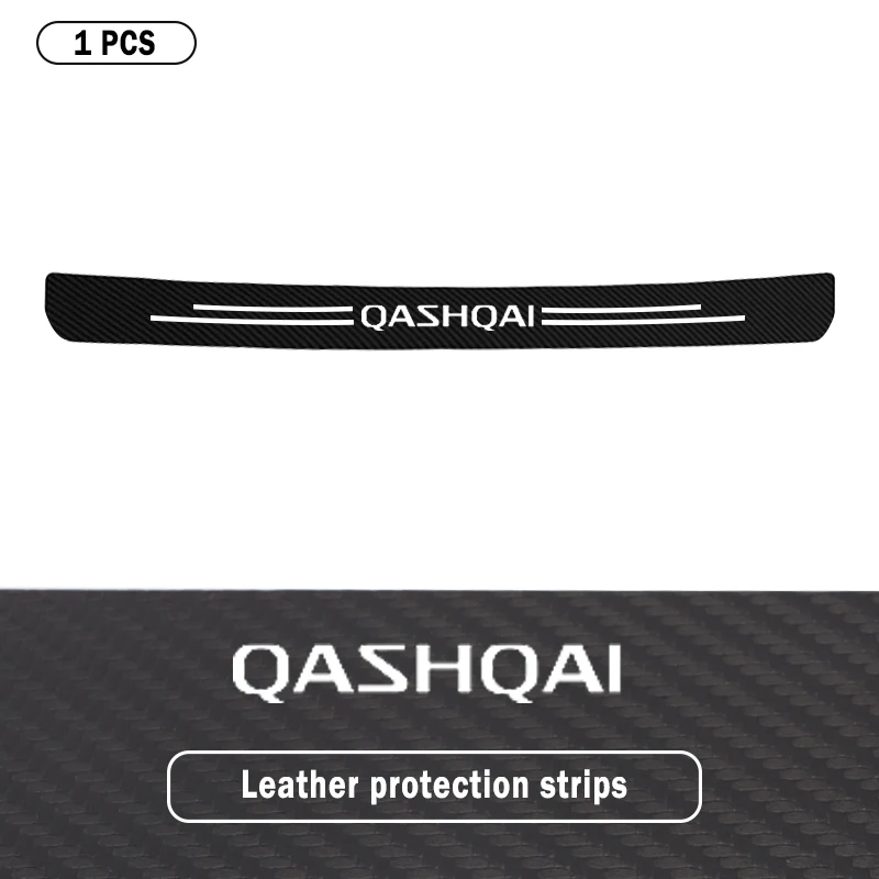 

Защитные наклейки на заднюю дверь багажника автомобиля для Nissan Qashqai J10 J11, логотип из углеродного волокна, защитная пластина для бампера багажника, наклейка против царапин