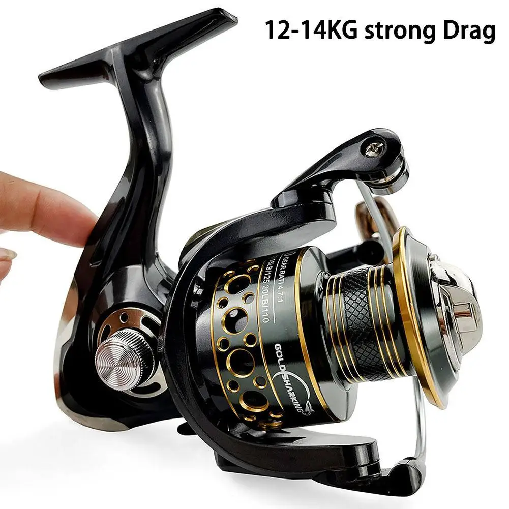 

YFASHION Spinning Fishing Reel Gear Ratio 5.2:1/4.7:1 13bb Bearing Long Casting Stainless Steel Bk2000-7000 Fishing Reel