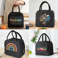 insulated lunch bag zipper cooler tote thermal bag lunch box canvas food picnic lunch bags for work handbag teacher pattern