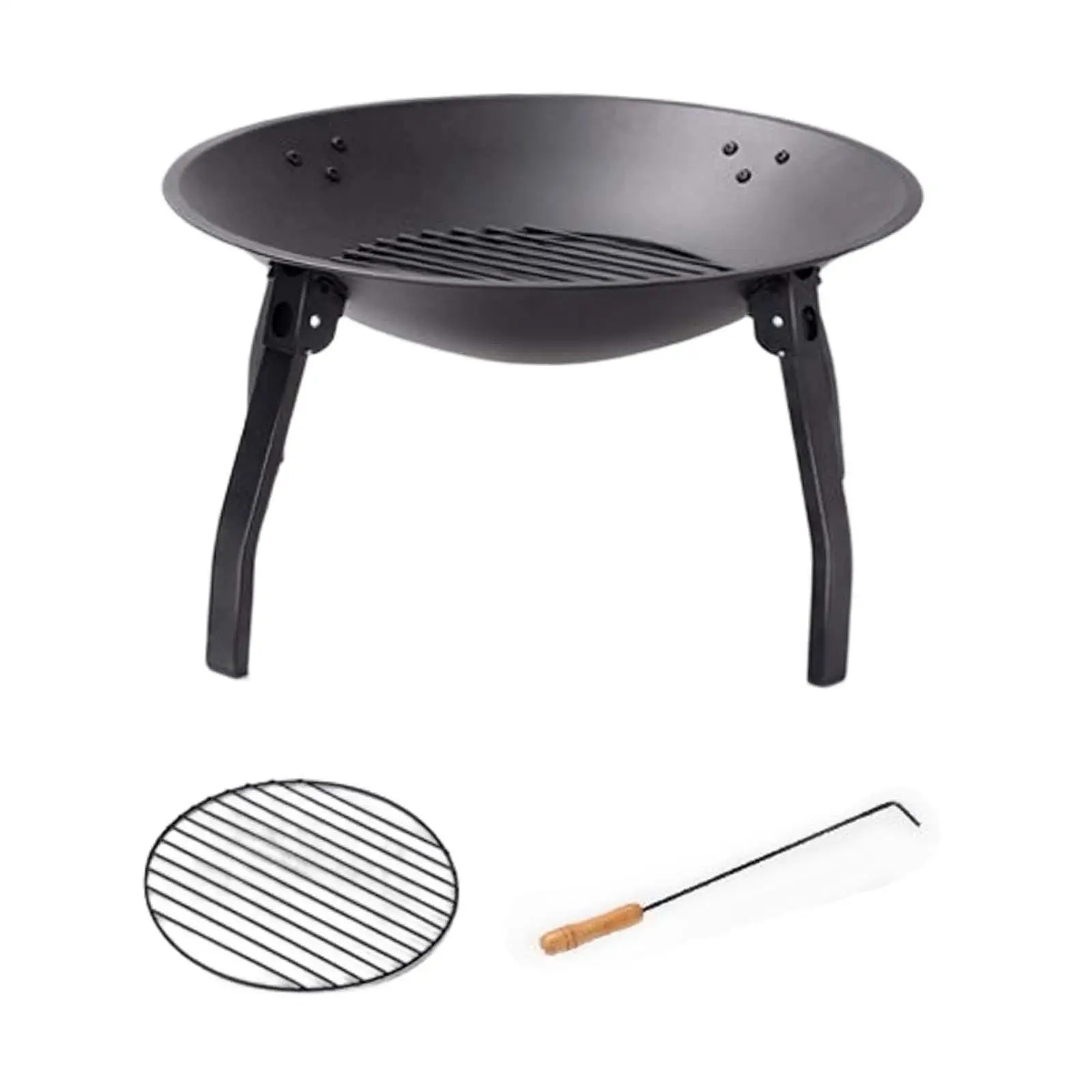 Metal Outside Brazier Folding  Cooking Utensil Firepit Campfire  Garden Fireplace for Camping Deck Porch BBQ