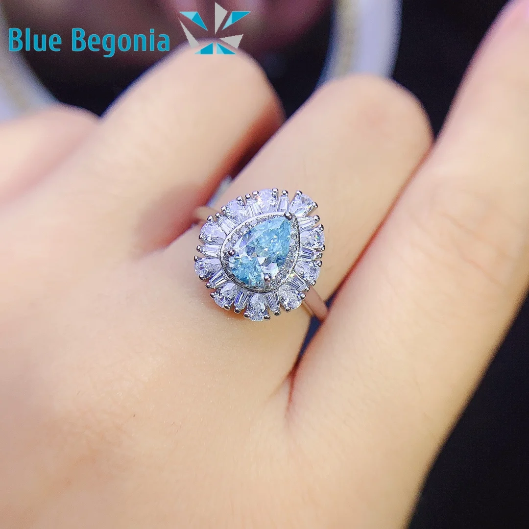 

5*8mm Moissanite Ring Real 925 Sterling Silver Fine Jewelry for Women Birthday Party Gift VVS1