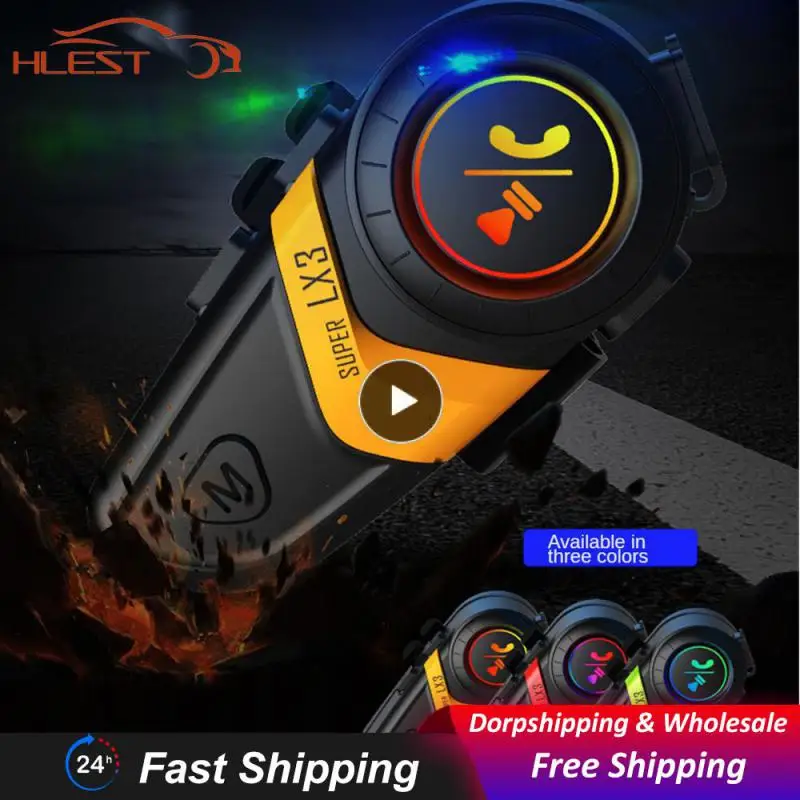 

1/2/3PCS Motorcycle Bluetooth - Compatible Earphones Voice Prompt Light And Color Mode Helmet Bluetooth - Compatible Earphones