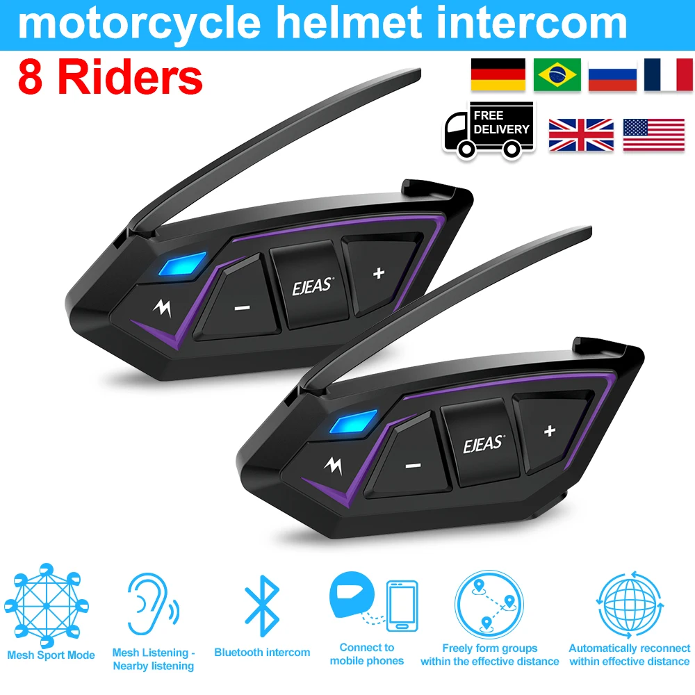

Беспроводная Bluetooth-гарнитура для мотоциклетного шлема MS8 BT 5,1