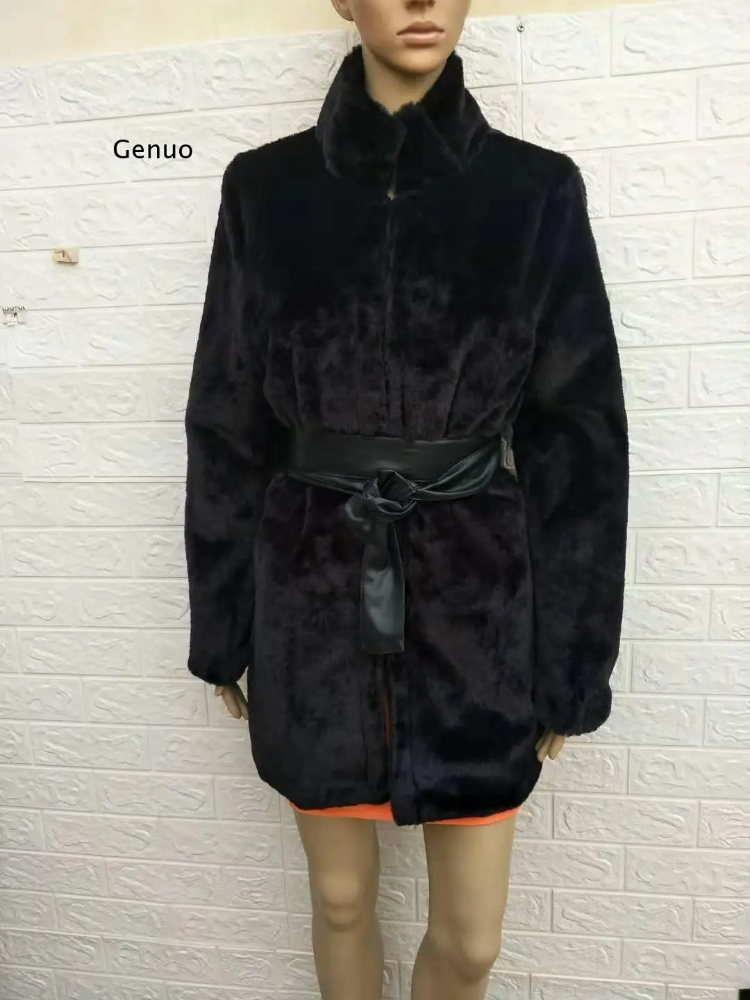 European and American Fashion New Style Rabbit Fur Coat, Fur and Mink Fur Mid-Length Coat for Women