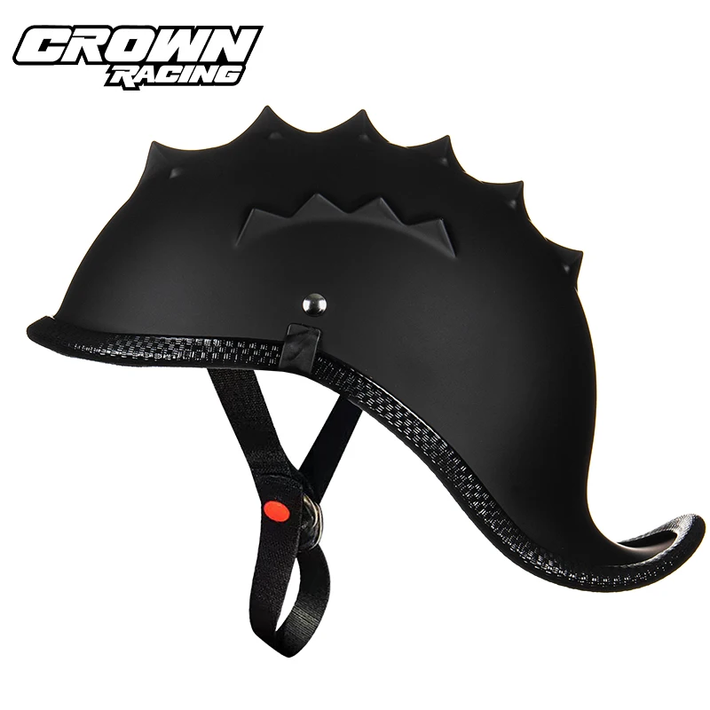 

Crown Racing Motorcycle Helmet Summer Electric Car Men And Women Half Helmet Street Patrol Retro Locomotive Personality Locomoti
