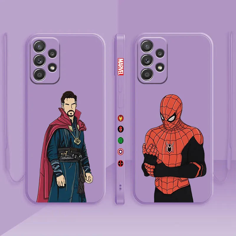 

Liquid Silicon Case For Samsung Galaxy A52 A72 A12 A71 A51 A53 A73 A31 A32 A41 A21S Capa Marvel Doctor Strange Stephen Spiderman