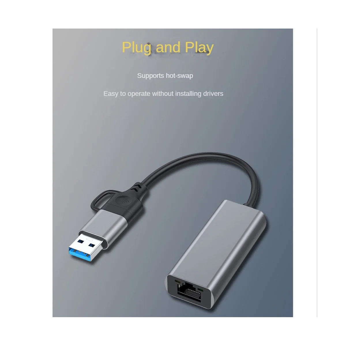 

Проводная сетевая карта USB Type C к RJ45, внешняя Проводная сетевая карта USB 3,0 к Ethernet-адаптеру для ноутбука, ПК, 1000 Мбит/с
