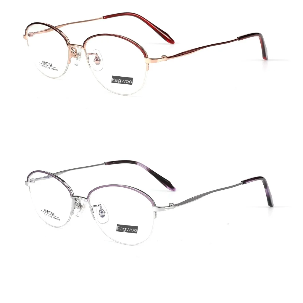 Очки женские из чистого титана дизайнерские Полуободковые элегантные Spectable с