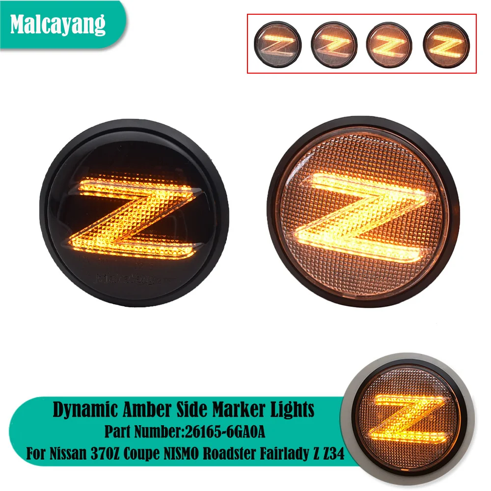 

2 шт. динамический Янтарный боковой указатель поворота последовательный указатель поворота для автомобиля Nissan 370Z Coupe NISMO Roadster Fairlady Z Z34