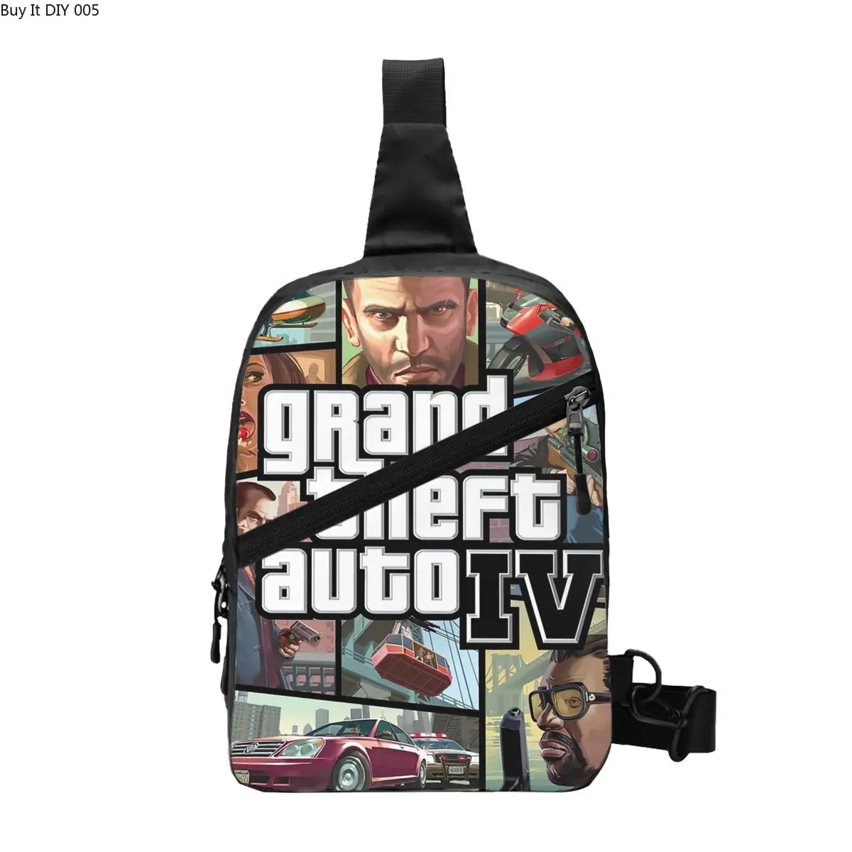 

Action Adventure Game Grand Theft Auto Sling Chest Crossbody Bag Men Casual Shoulder Backpack for Traveling