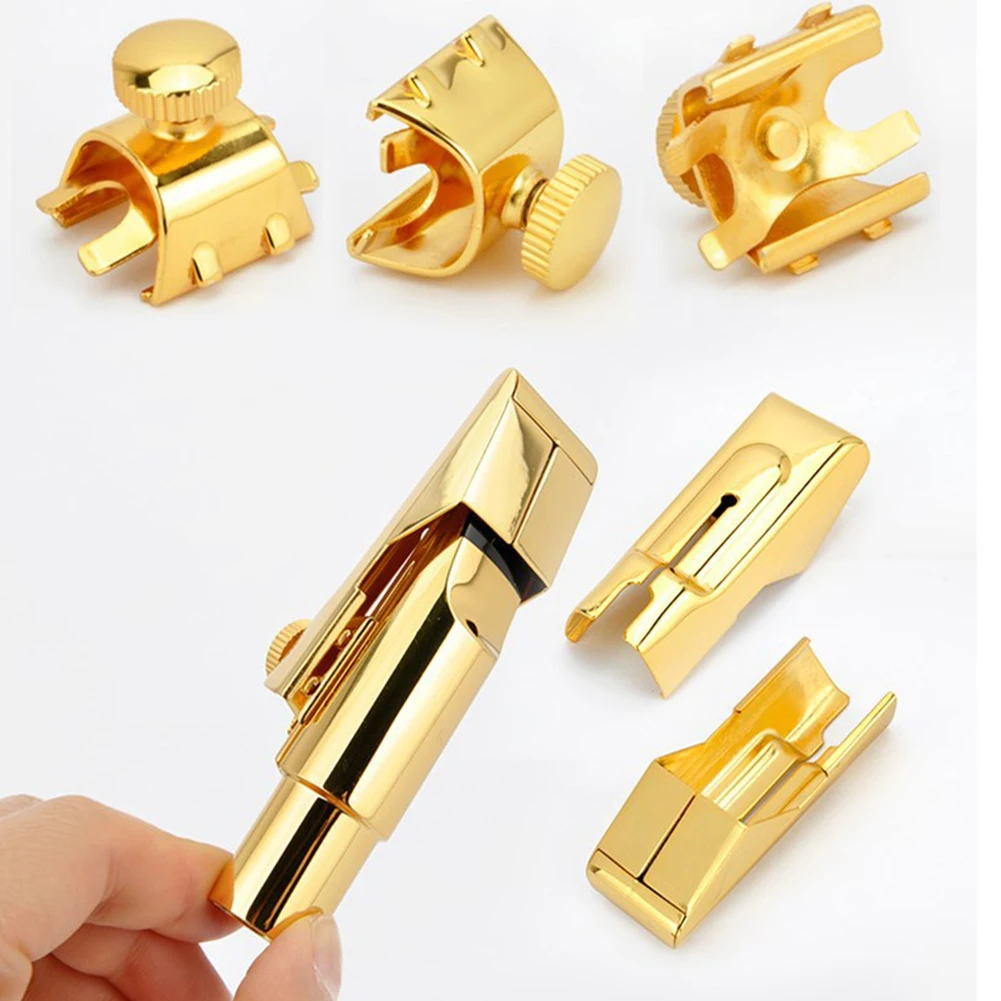 

Saxophone Metal Mouthpiece Ligature Cap For Tenor Soprano Alto Sax Size 56789 Gold Plating Sax Mouth Pieces Accessories Brass