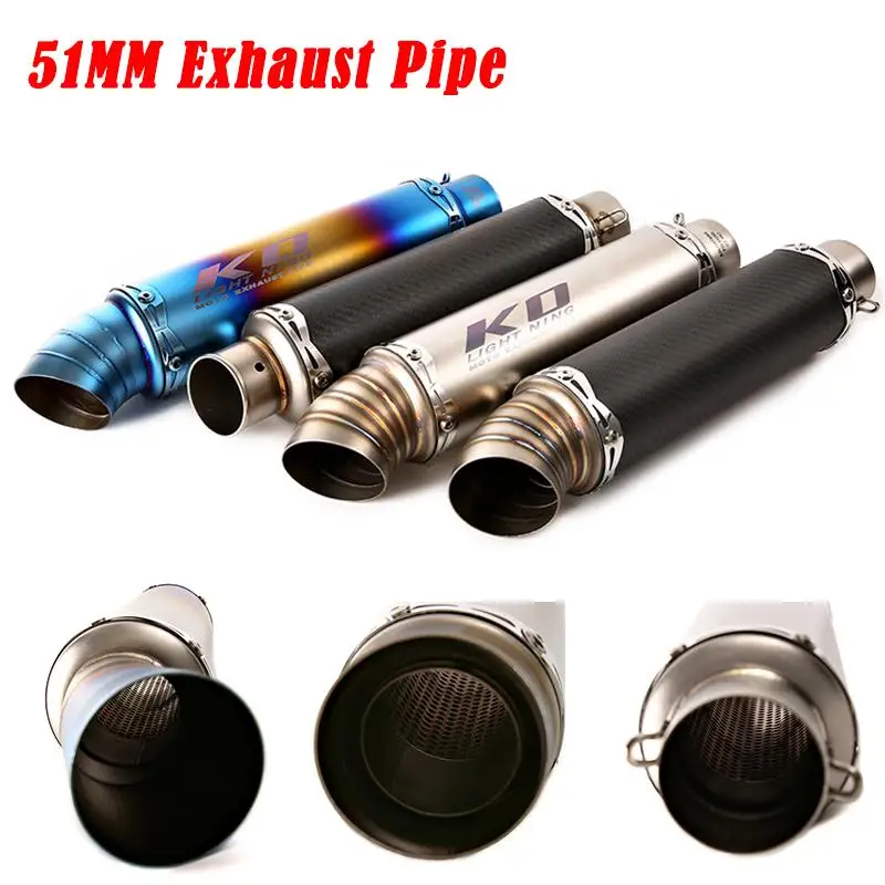 

38MM 51MM Motorcycle Dirt Bike Exhaust Pipe Muffler Modified For Diameter Tail Vent Silencer Baffler Tubes Stainless Steel