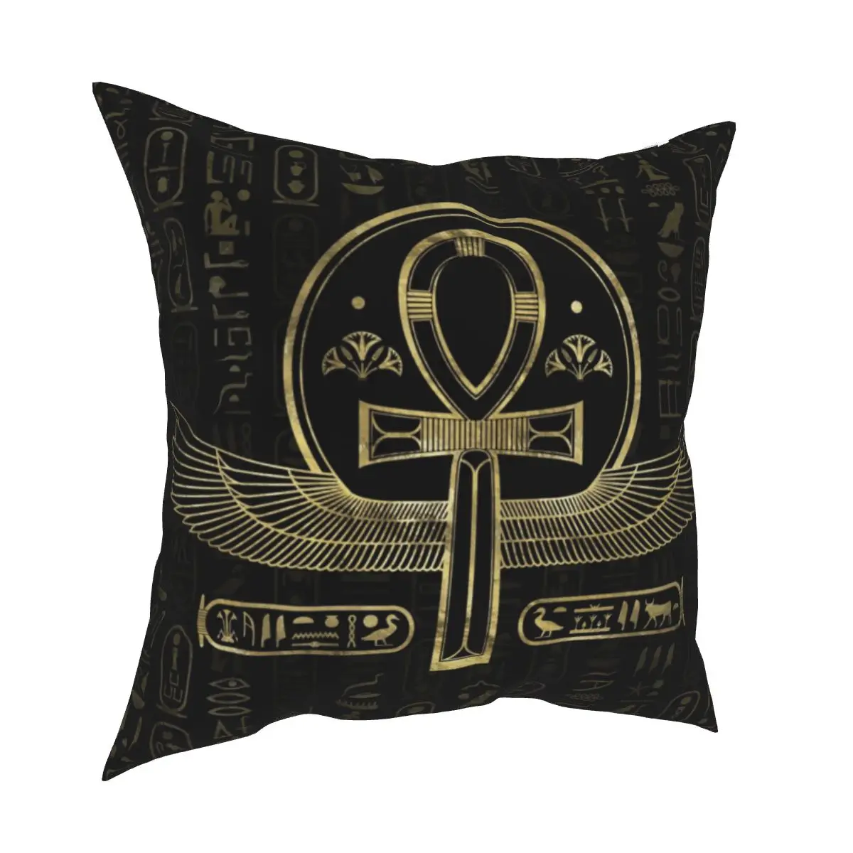

Egyptian Cross Pillowcase Polyester Cushion Cover Decorations Ancient Egypt Hieroglyphics Throw Pillow Case Cover for Home