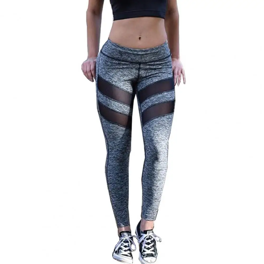 

40%HOT Women Leggings Mesh See Through Summer Slim Stretchy Workout Pants for Sports