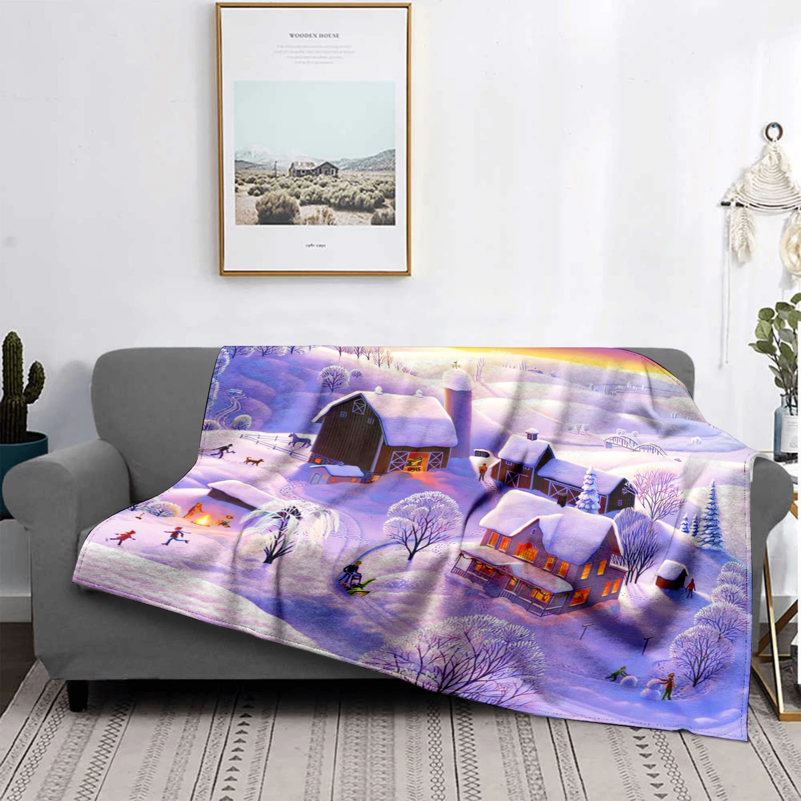 Домашнее украшение плюшевое одеяло для дивана красочное покрывало с животными