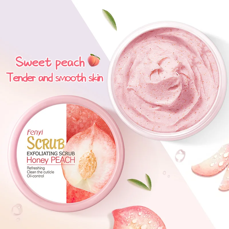 

Peach Body Scrub Body Face Deep Cleaning Whitening Repair Pores Moisturizing Body Brightening Honey Exfoliating Scrub Cream