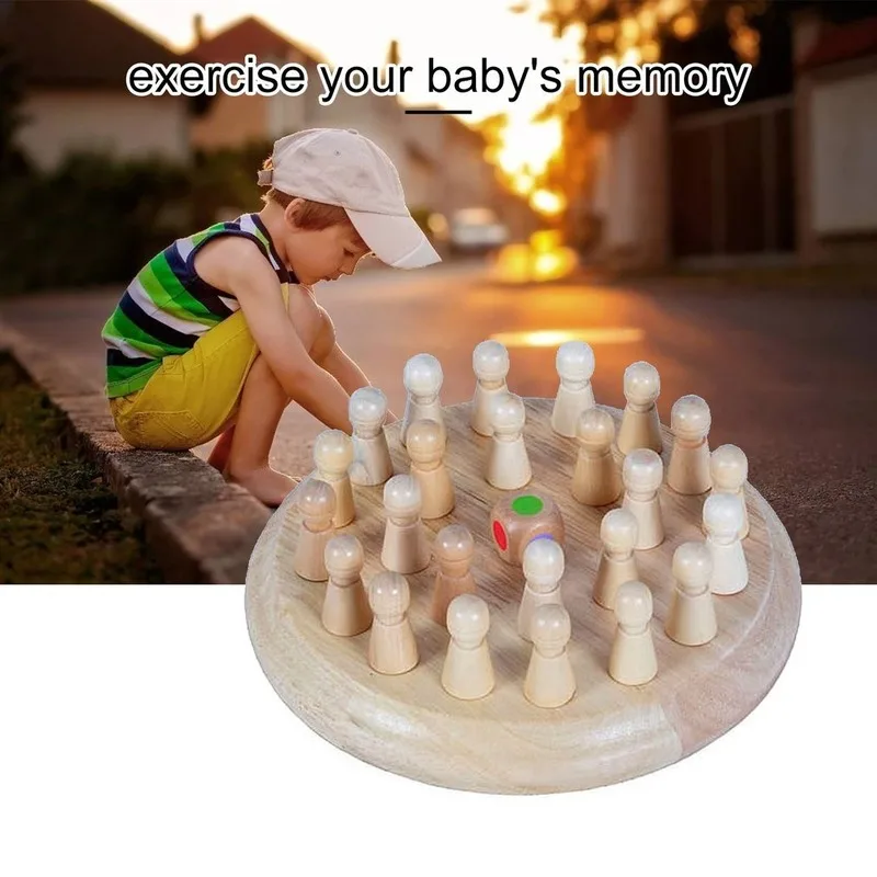 

Children'S Educational Wooden Memory Chess Toy Neutral Wood Safe and Non-Toxic Cultivate Children'S Coordination Ability gifts