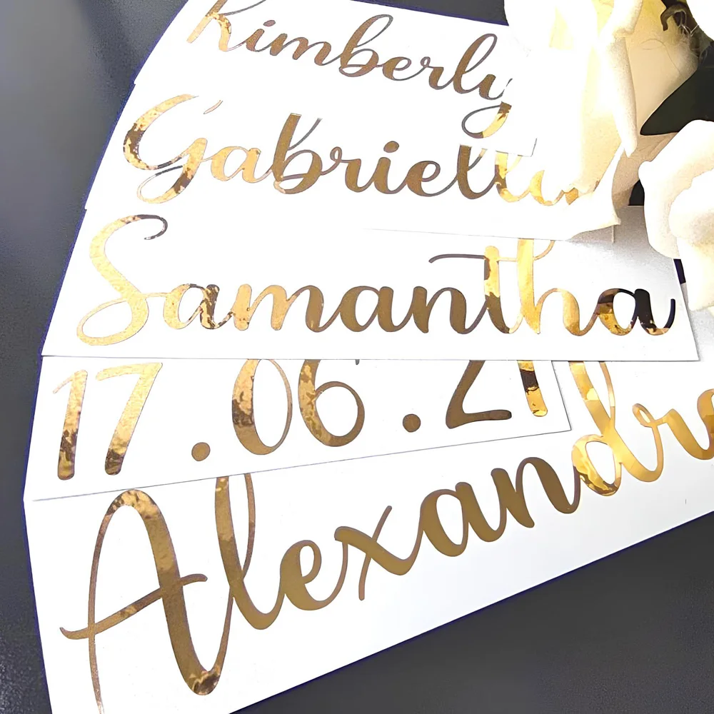 

10pcs Vinyl Stickers Custom Decal Vinyl Sticker Name Vinyl Sticker Gold Wedding Vinyl Stickers Custom Vinyl Stickers for Car