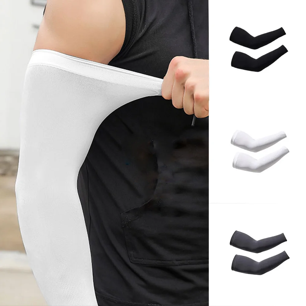 

1Pair Breathable Quick Dry UV Protection Running Arm Sleeves Basketball Elbow Pad Fitness Armguards Sports Cycling Arm Warmers