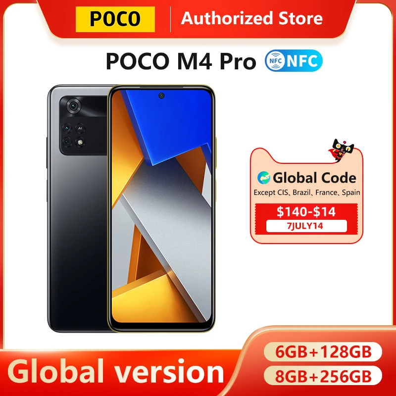 

Global Version POCO M4 Pro 4G Smartphone 6GB 128GB/ 8GB 256GB NFC Helio G96 Octa Core 90Hz 33W Pro 64MP Camera