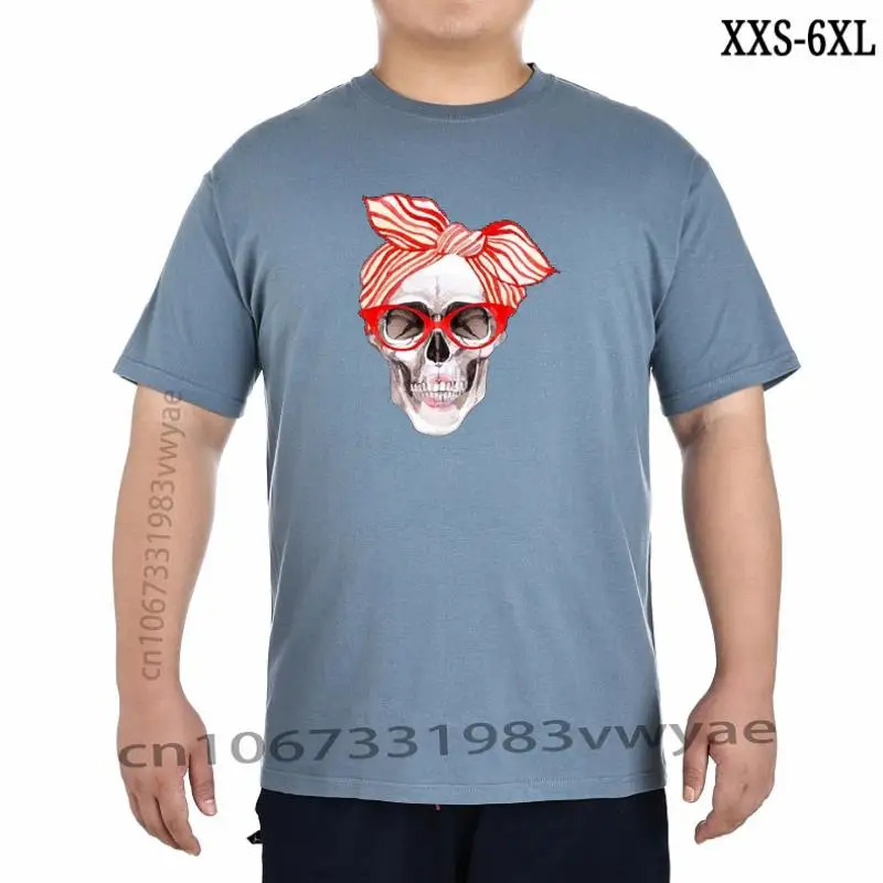 

Bandana Skull Print Women Basic Tshirt Premium Casual Funny T Shirt Gift 90s Lady Yong Girl