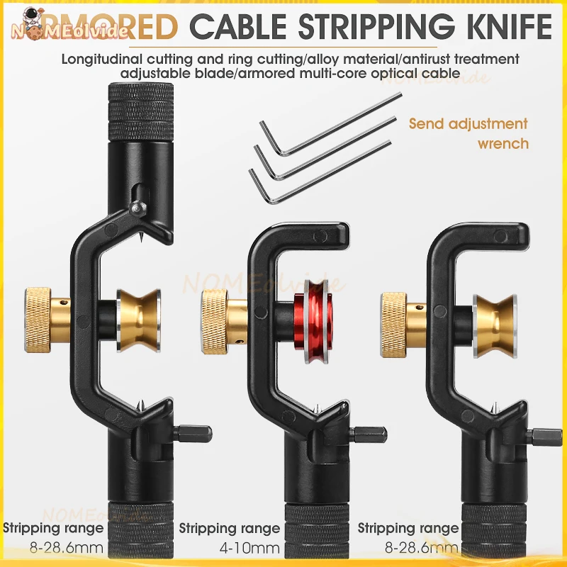 

ACS-2 Armored Wire Stripper 4-10mm & 8-28mm Optical Cable Slitter Fiber Optic Stripping Tool Jacket Slitter Sheath Cutter