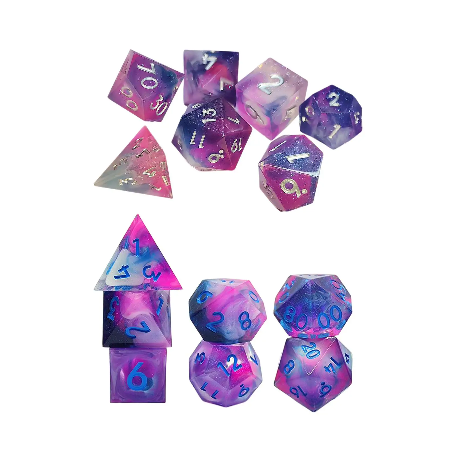 

7x Polyhedral Набор кубиков интерактивные игрушки, гравированные роликовые кубики для обучения