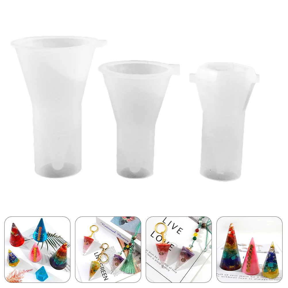 

Mold Coaster Diy Silicone Cone Ring Resin Crystal Epoxy Agate Ornaments Round Shaped Making Hanging Charm Mould Holder Pendants