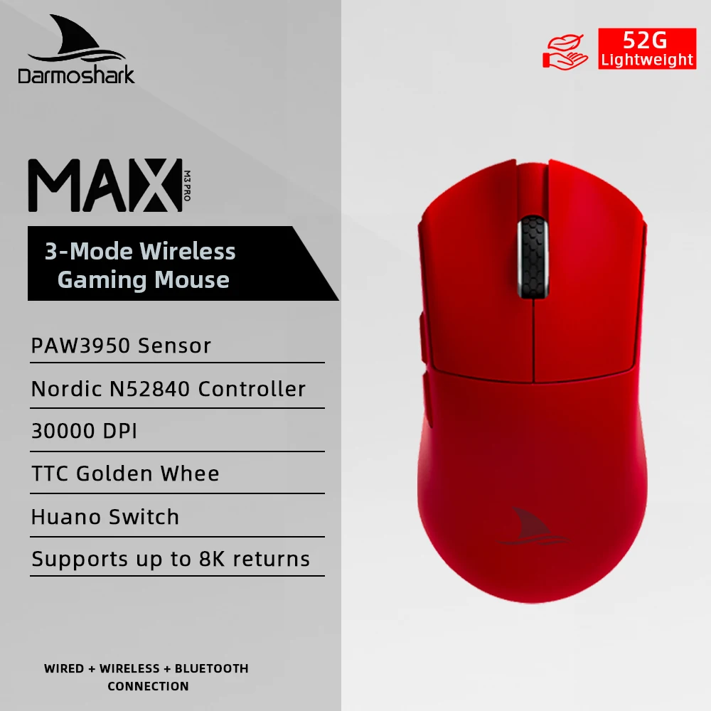 Bluetooth-мышь Darmoshark M3PROMAX PAW950 30000 DPI 52840 RGB 52g