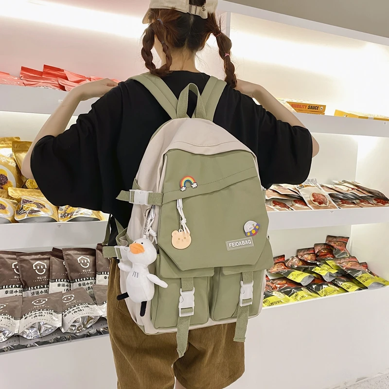

Couples Waterproof Cute Backpack male Female Harajuku School Bag College Lady Kawaii Backpacks Fashion Book Girl Bags Student