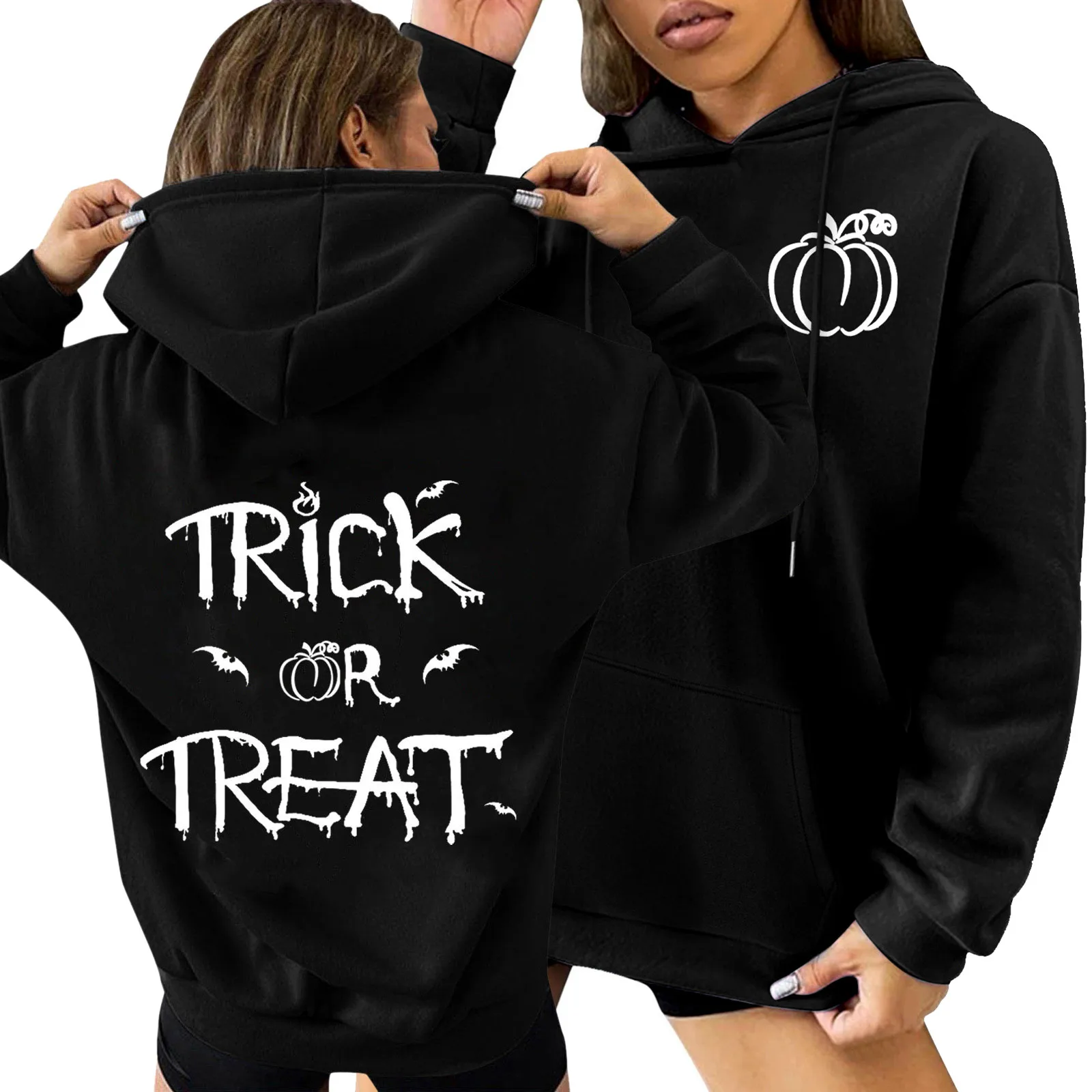 

Womens Halloween Print Sweatshirts Hoodies Long Sleeve Shirts Pullover Fall Clothes With Pocket Long Zip Hoodies Women