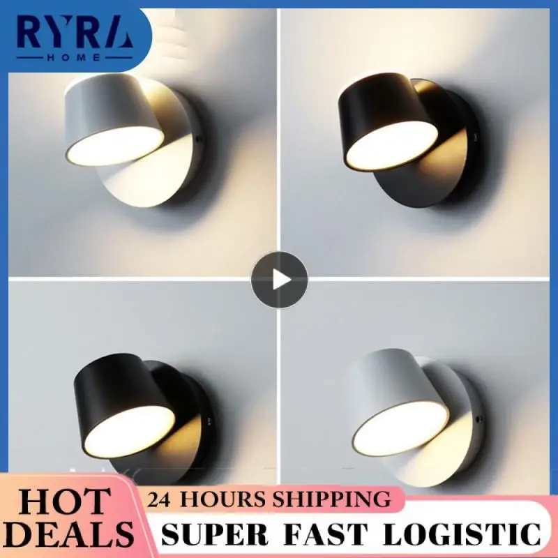 

1 Pcs Led Wall Lamp 360 Degrees Adjustable Hotel Room Bedroom Lights Rotatable Wall Mounted Home Decoration Household Luminaire