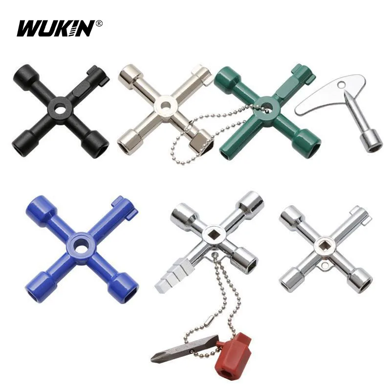 

Cross multi-function wrench four in one internal triangle round wrench small portable electric cabinet valve multipurpose tool