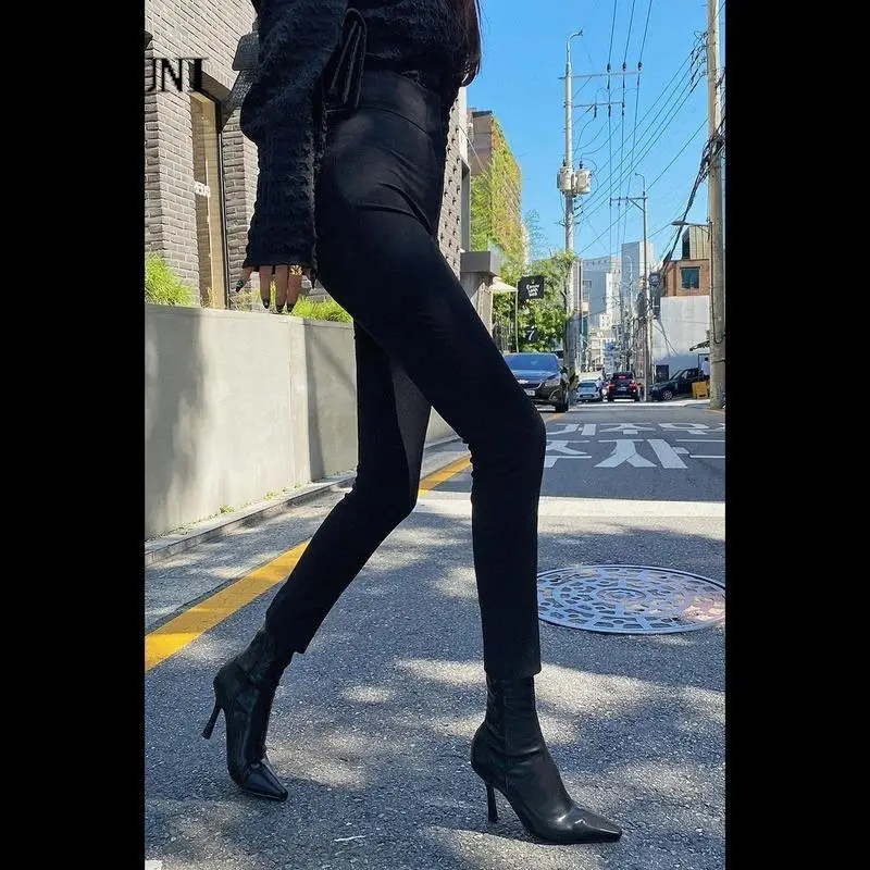 

Slim Fit Elastic High Waist Black Pencil Pant Women Wild Pantalones Mujer Sexy Y2k Pants Streetwear Black Denim Jeans