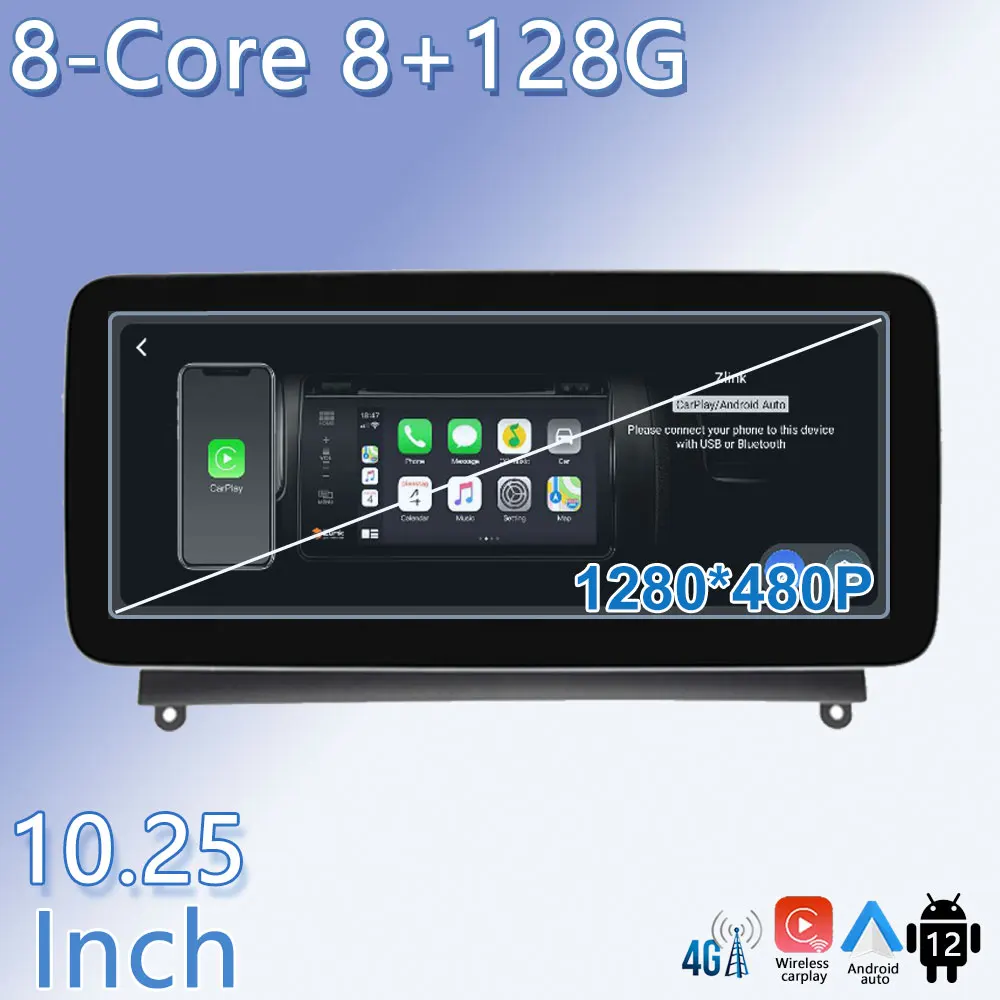 

Android 12,0 для Mercedes Benz W204 S204 2008-2010 10,25 ''IPSTouch экранная система Carplay Авто Стерео GPS навигация Видео Радио