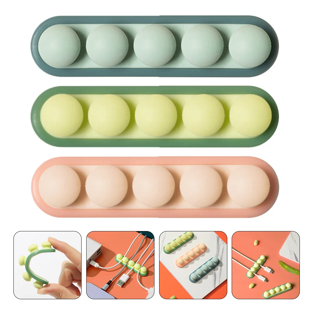 

3pcs Silicone Cable Holder Clips Cable Management Cord Organizer for Desktop