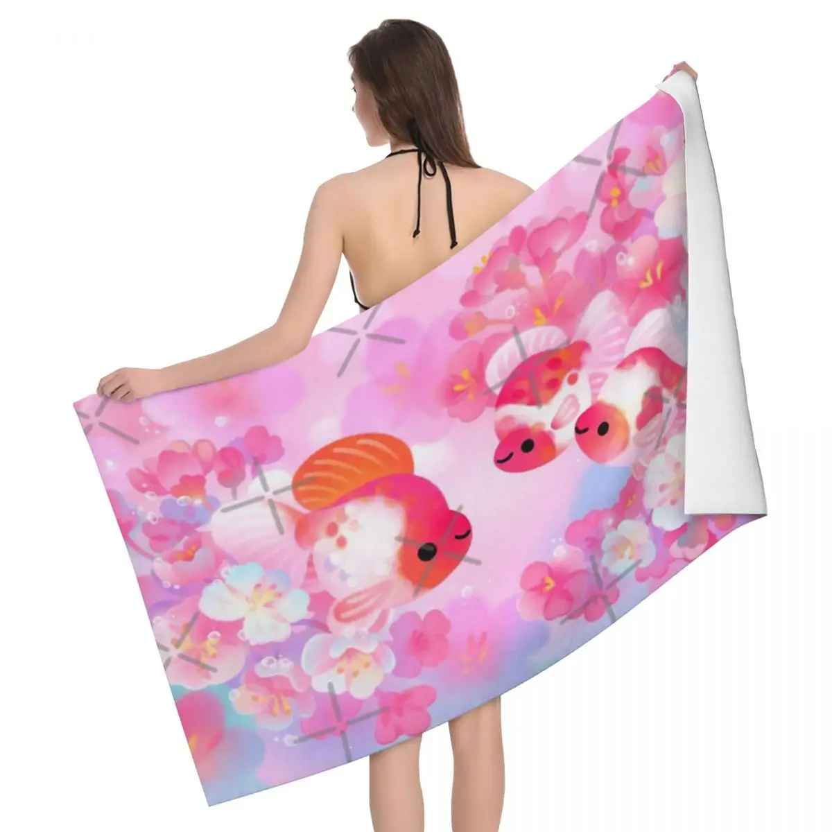 

Банное полотенце Sakura Ryukin 80x130 см, Впитывающее Влагу, для ванной комнаты, отличный подарок