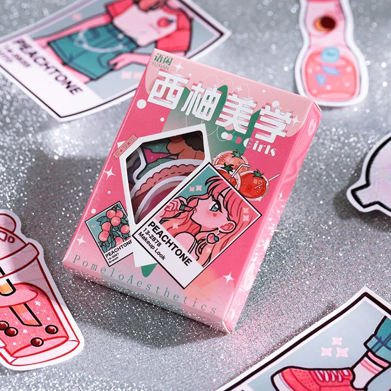 

50pcs Stickers Handbook Diary Material Decorative Sealing Sticker DIY Scrapbooking Planner Craft Stationery Stickers